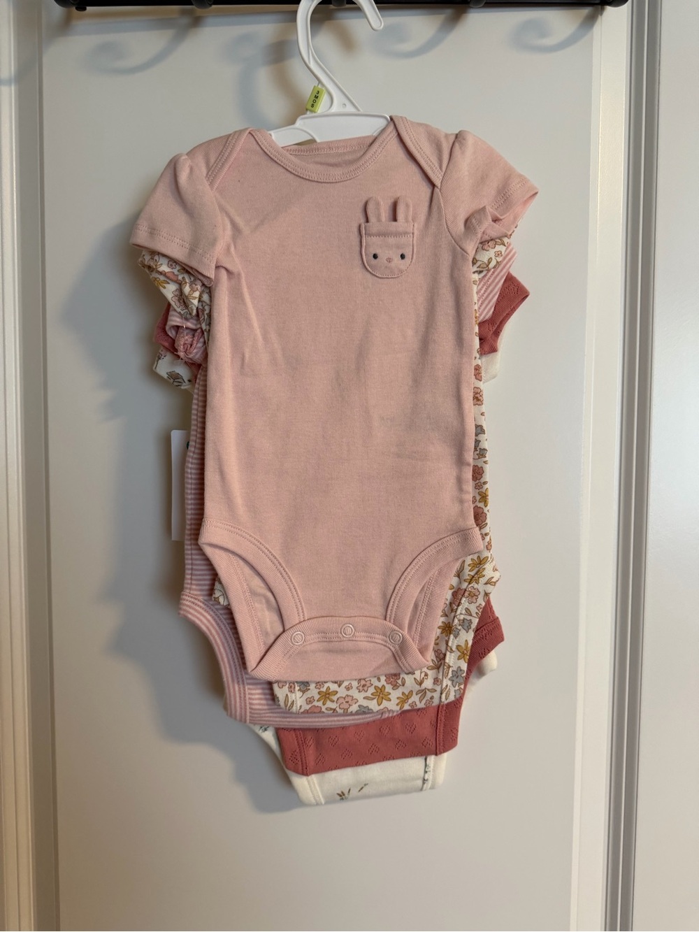 Pack (5) of Baby Pink Short-Sleeve Bodysuits